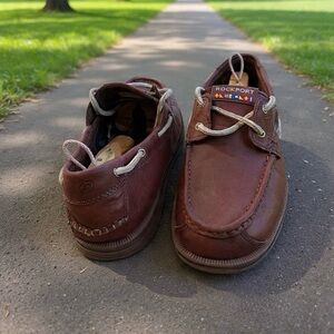 Rockport Brown Leather Boat Shoes Men’s Size 11.5 Comfort Casual Lace Up
